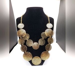 Women's Gold Toned Disc Necklace